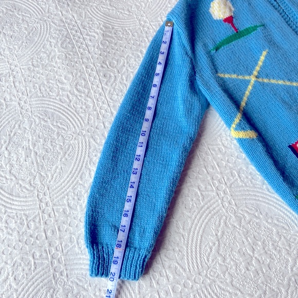 Vintage hand made knit gold cardigan size small - Picture 4 of 11